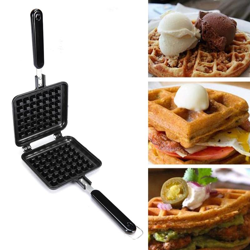 Máquina antiadherente para hacer gofres de cocina, molde de Gas para gofres, sartén de burbujas, máquina para hornear, horno, pastel de desayuno, huevo, U9D5, 1 Uds.