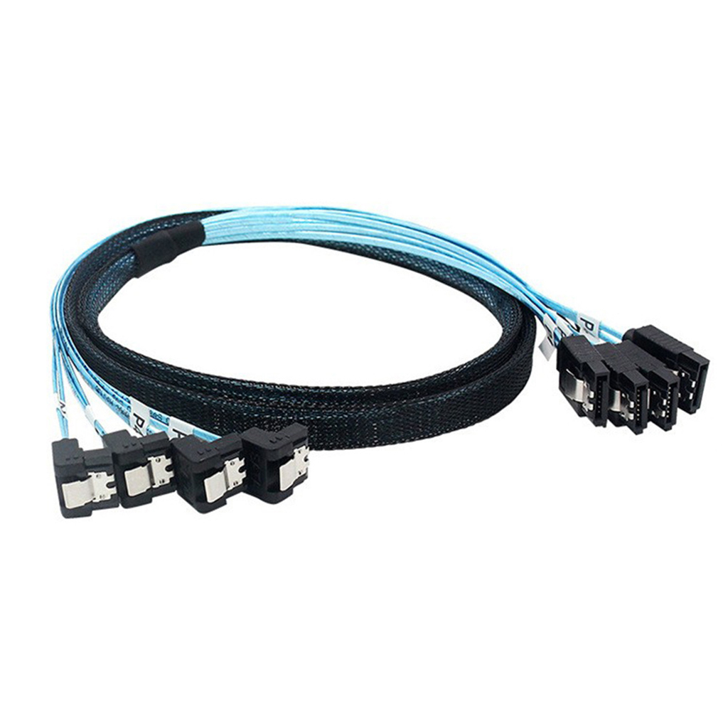 4/6/8 sata para 4/6/8 sata 4.0 7p fêmea 90/180 graus com malha trançada para servidor computador host ssd sata cabo adaptador de disco rígido: Vermelho / 0.8 m