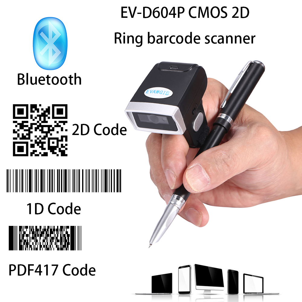 Evawgib 1D 2D PDF417 Barcode Scanner Usb 2.4G 433Mhz Bluetooth Barcode Scanners Handheld Barcode Reader Goedkope Barcode Scanner