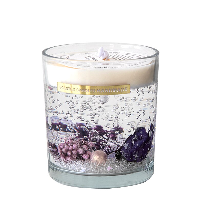 Ewige Leben Blume Duft Kerzen für Mädchen Kreative Souvenir Glas Tassen Gel Wachs Blume in Kerze: Violett