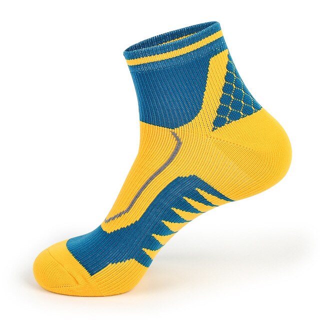 Vinter män sport strumpor bomull casual män crew strumpor vandring jogging snö strumpa för män resor vandring strumpa  eu 39-44 meias: Gul
