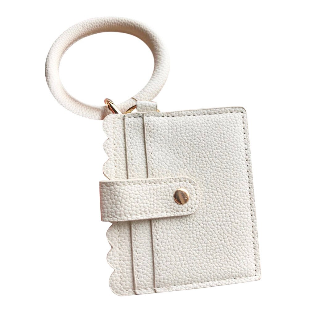 Grote Armband Sleutelhanger Kaart Mode Multifunctionele Pu Lederen Telefoon Portemonnee Houder Kwastje Bangle Key Ring Wristban Met Portemonnee d3: D