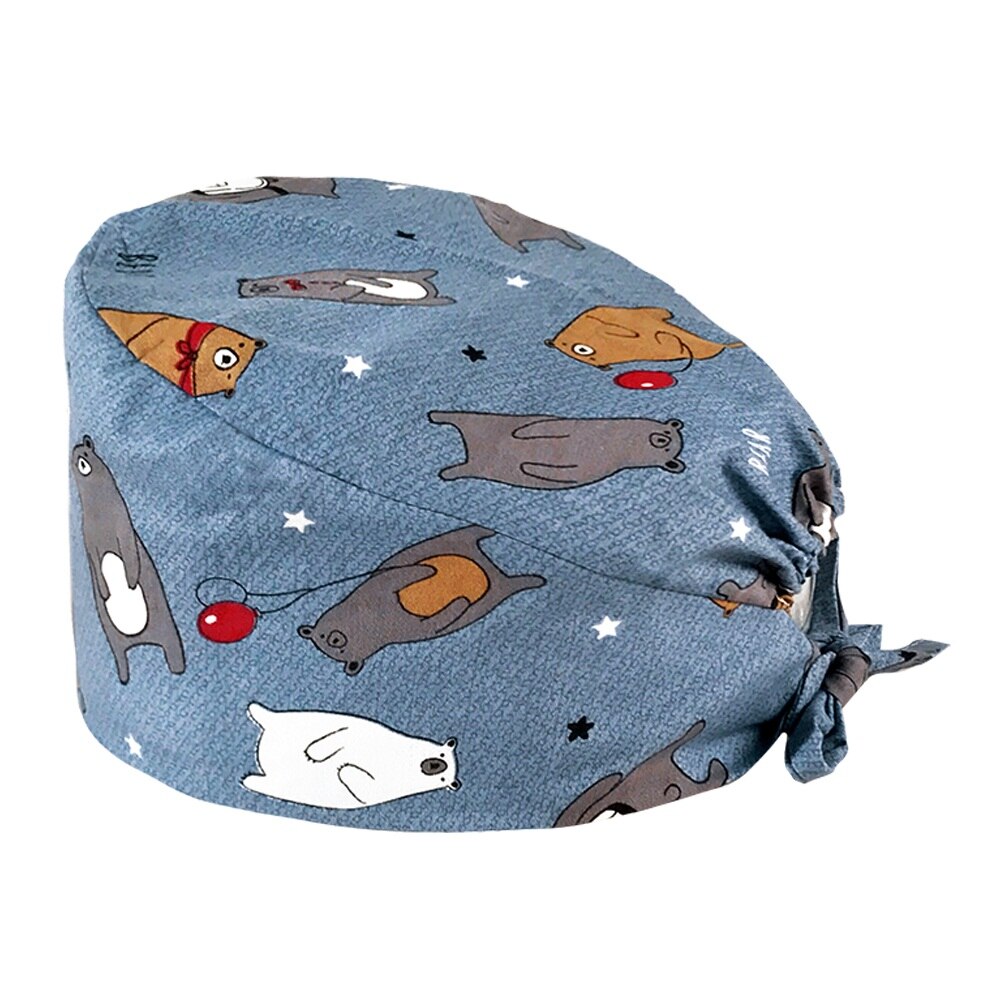 Cartoon dierenpatroon print unisex mat pet laboratorium dierenwinkel werkende verpleegster hoed ziekenhuis dokter operatie pet: 12066