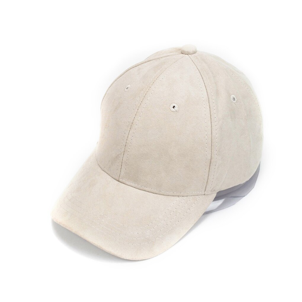 Justerbar unisex ruskind baseball cap buet randen hat ensfarvet udendørs sports hat vinter hat cap: 6