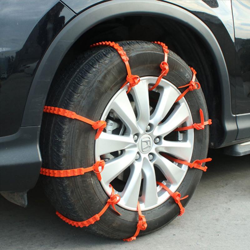 10Pcs Auto Sneeuwketting Auto Anti-Ski Band Keten Verstelbare Sneeuw Ketting Autoband Sneeuw Chain Geschikt Voor auto Suv/Truck