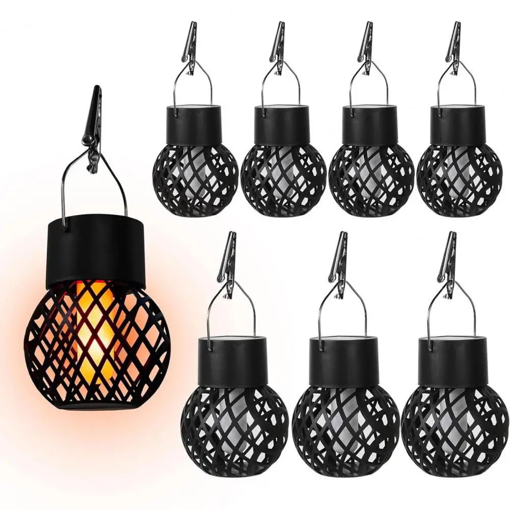 Mini hanglamp op zonne-energie met vlameffect, tuindecoratie, sprookjesachtige lamp op zonne-energie voor terras, tuin en erf.