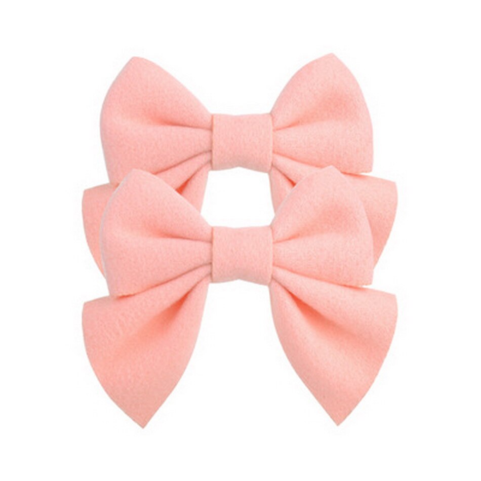 2 stuks/set schattige strik haarspeldjes voor kinderen effen haarstrikken haarspeldjes babymeisjes vlinder haarspeld peuter haarspeldje roze accessoire: Kleur 3