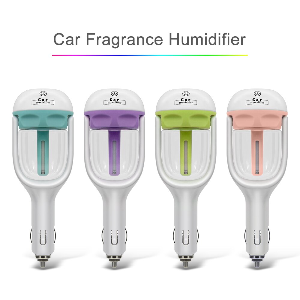 Humidificador ultrasónico portátil para coche, purificador de aire, pulverizador automático, niebla, Aroma, aceites esenciales, fragancia, 4 colores, 180 grados