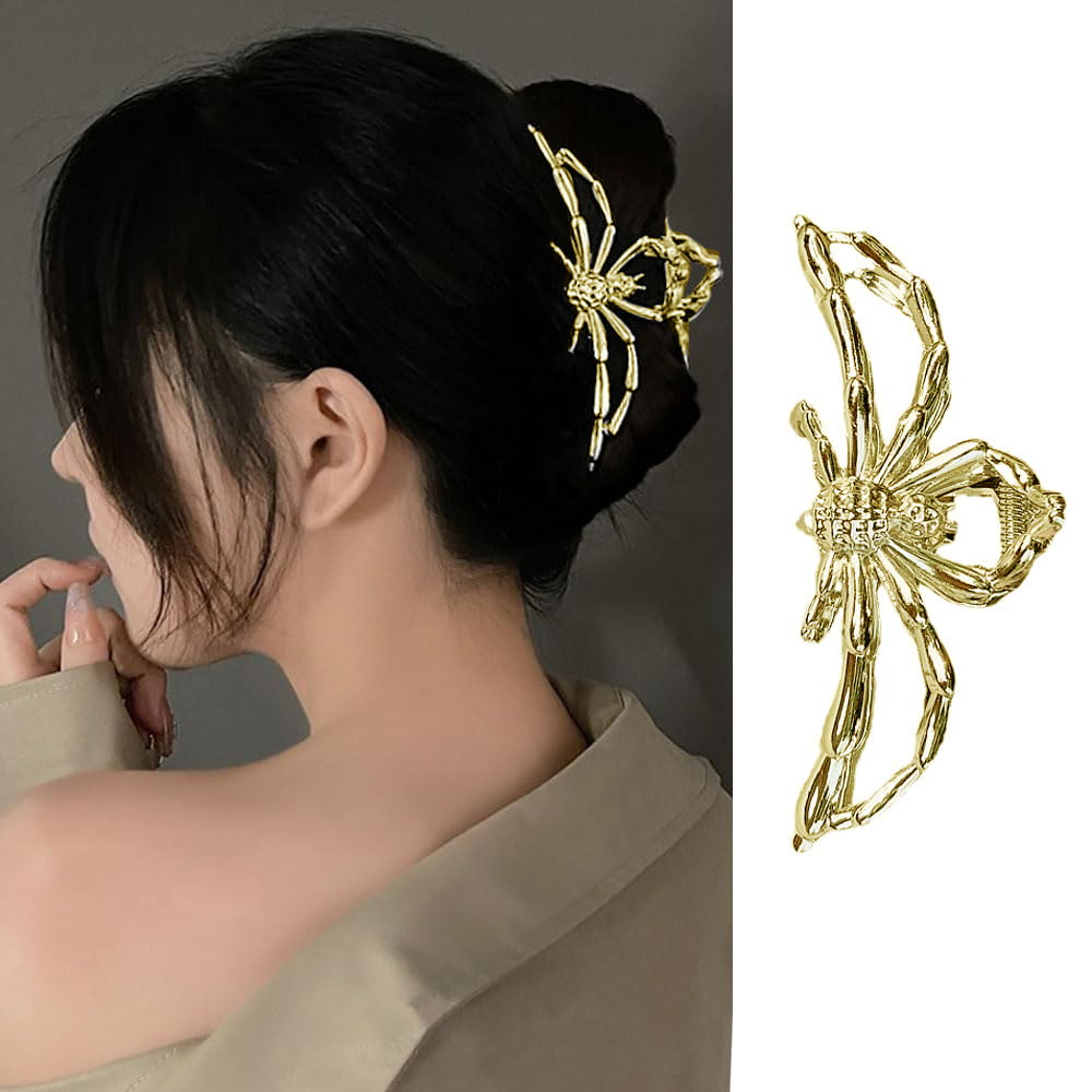 Spider Web Metal Hair Crab Clips Alloy Halloween Hair Claw Clips Hairgrip Hairpin Barrette Clamps Party Hair Accessories: light green