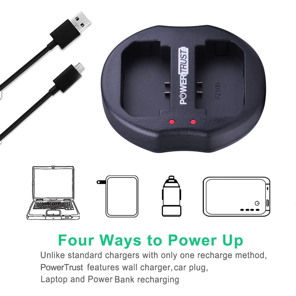 1x NP-FZ100 NP FZ100 FZ100 Dual USB Batterij Lader voor Sony NP-FZ100 BC-QZ1 Alpha 9 A9 Alpha 9R A9R Alpha 9S Camera Batterijen