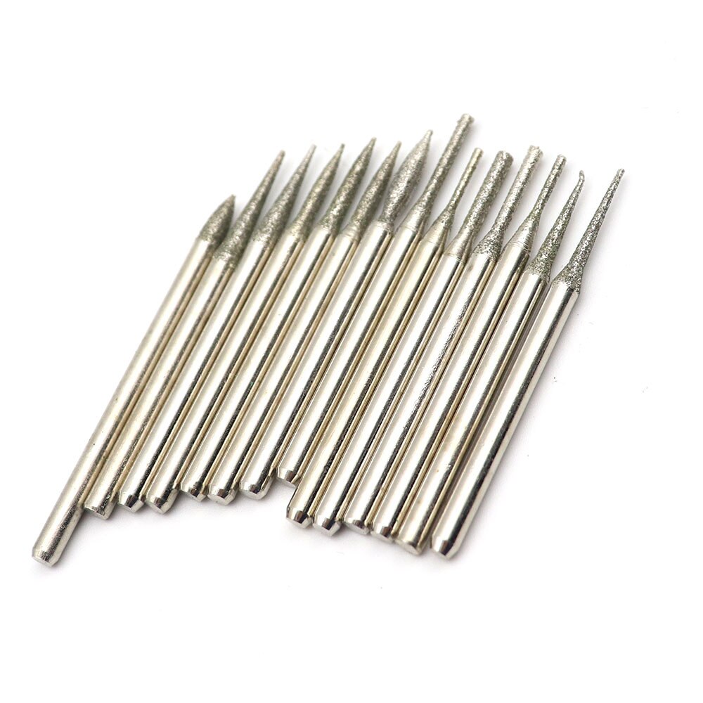 30 Stks/set Diamond Point Burr Bits Boor Hoofd Dremel Accessoires Naald Tip Slijpen Legering Cilindrische Bal 3.0Mm Shanks