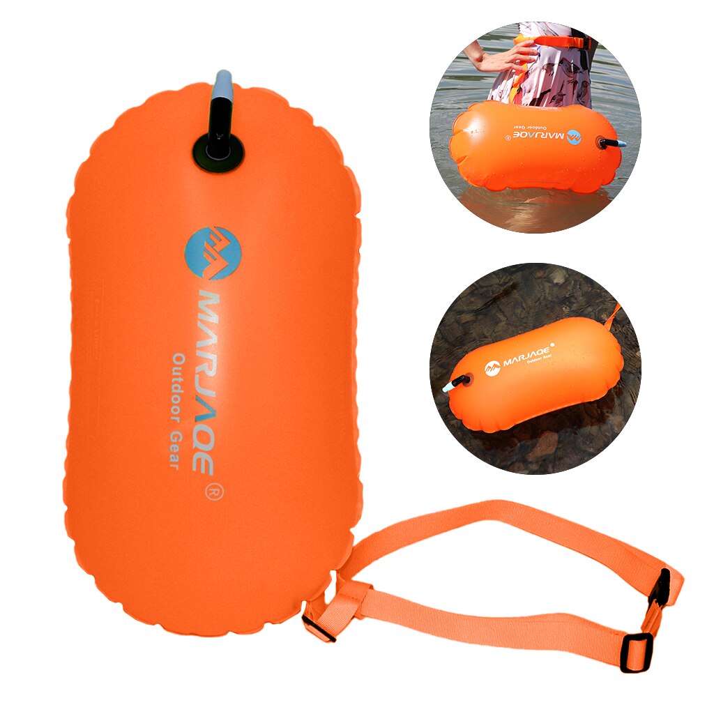 Inflatable Swim Buoy Tow Float w/ Waist Belt Open Water Swimming Water Sport