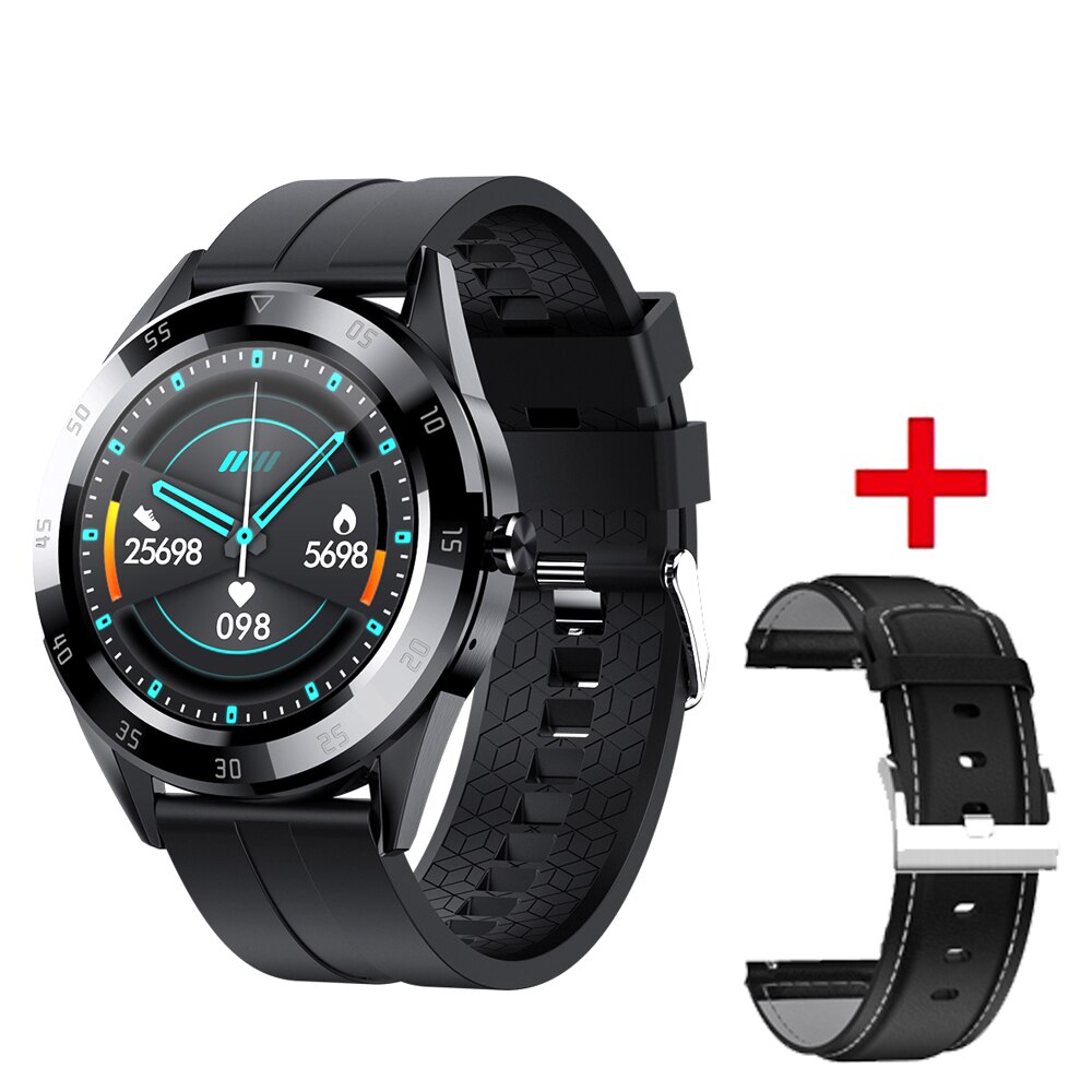 Y10 Smart Watch Bracelet Bluetooth Call Heart Rate Blood Pressure Blood Oxygen Monitoring Sports Fitness Watch Smart Bracelet: BK Silca BG lether