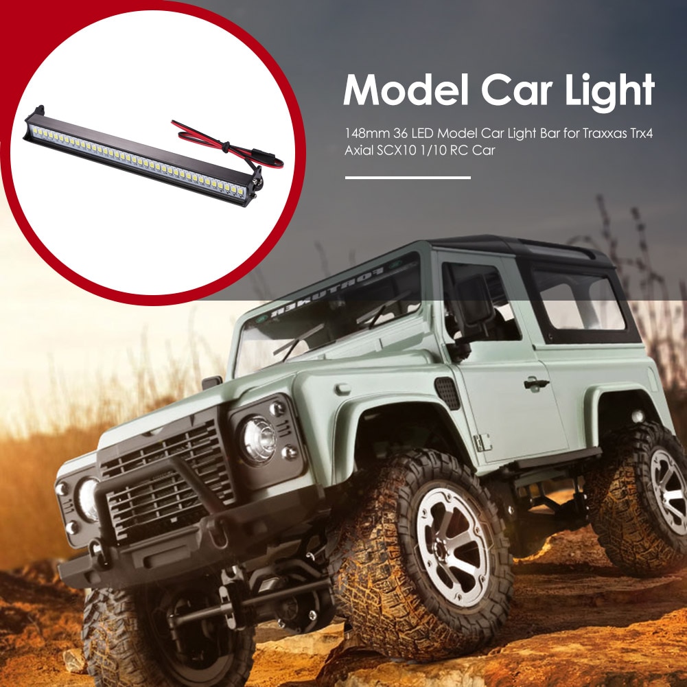 RC Auto Dach Lampe 148mm 36 LED Licht Bar für Traxxas Trx4 axial SCX10 90046 90060 SCX24 1/10 RC crawle