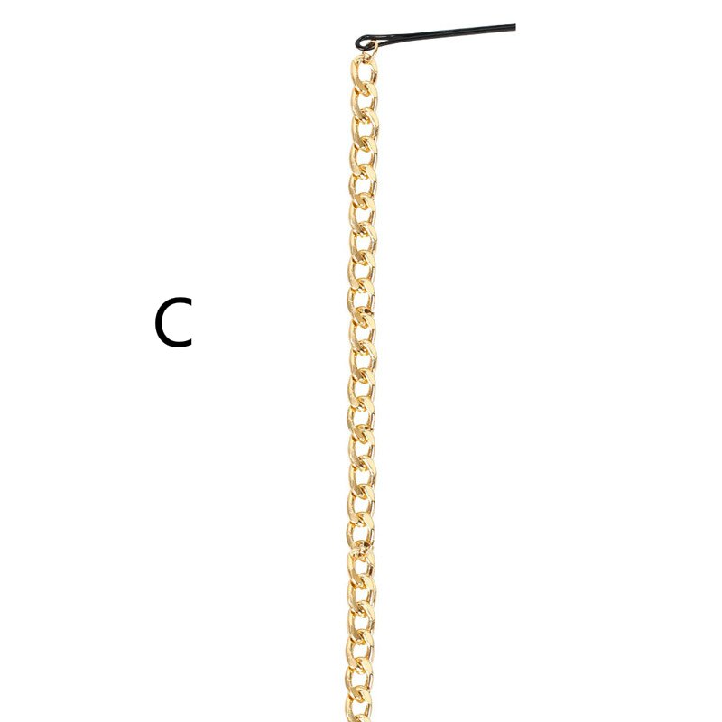 Einfache Haar Kette Schmuck Clips Gold Farbe Haar Zubehör Für Frauen Hochzeit Braut Haarband: C