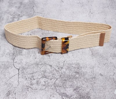 Cinturón bohemio étnico de para mujer, vestido y sobretodo con cinturón ancho, hebilla de Pin tejida, cinturón de para: Apricot