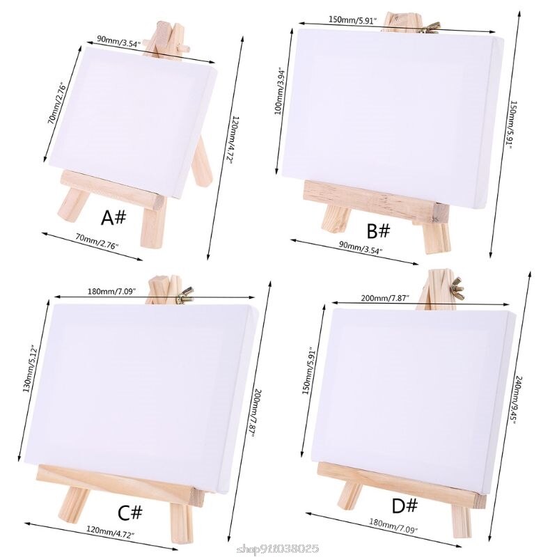 Mini Canvas Natural Wood Easel Set For Art Painting Drawing Craft Wedding Supply Mar15 21