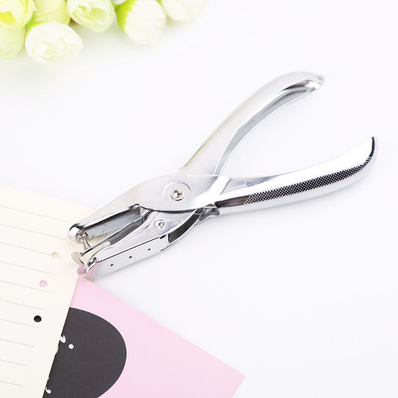 School Office Metal Single Hole Puncher Hand Paper Punch Scrapbooking Punches 6 Pages 3mm