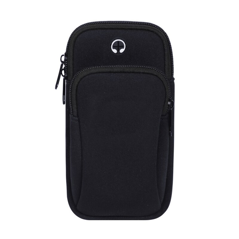 Sports Armband Case For IPhone X 8 7 Universal Waterproof Wrist Running Sport Arm Band With Key Holder For Xiaomi 6 Inch Phone: black