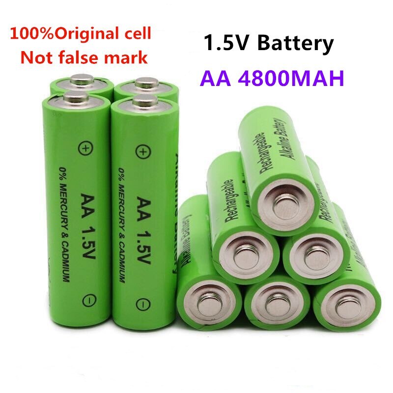 4~20PCS 1.5V Brand AA rechargeable battery 4800mAh 1.5V Alkaline Rechargeable batery for led light toy mp3