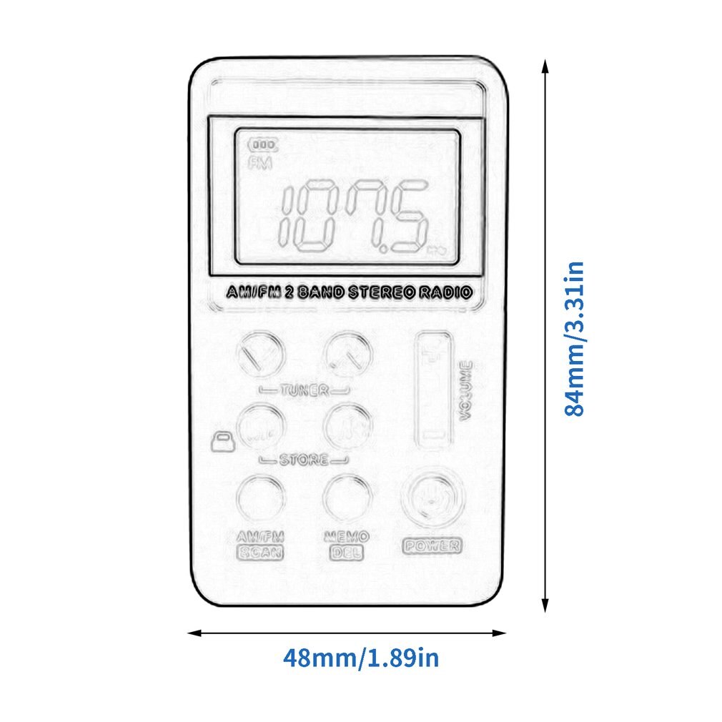 Mini Portable Radio Handheld Digital AM FM USB TF MP3 Player Speaker Rechargeable