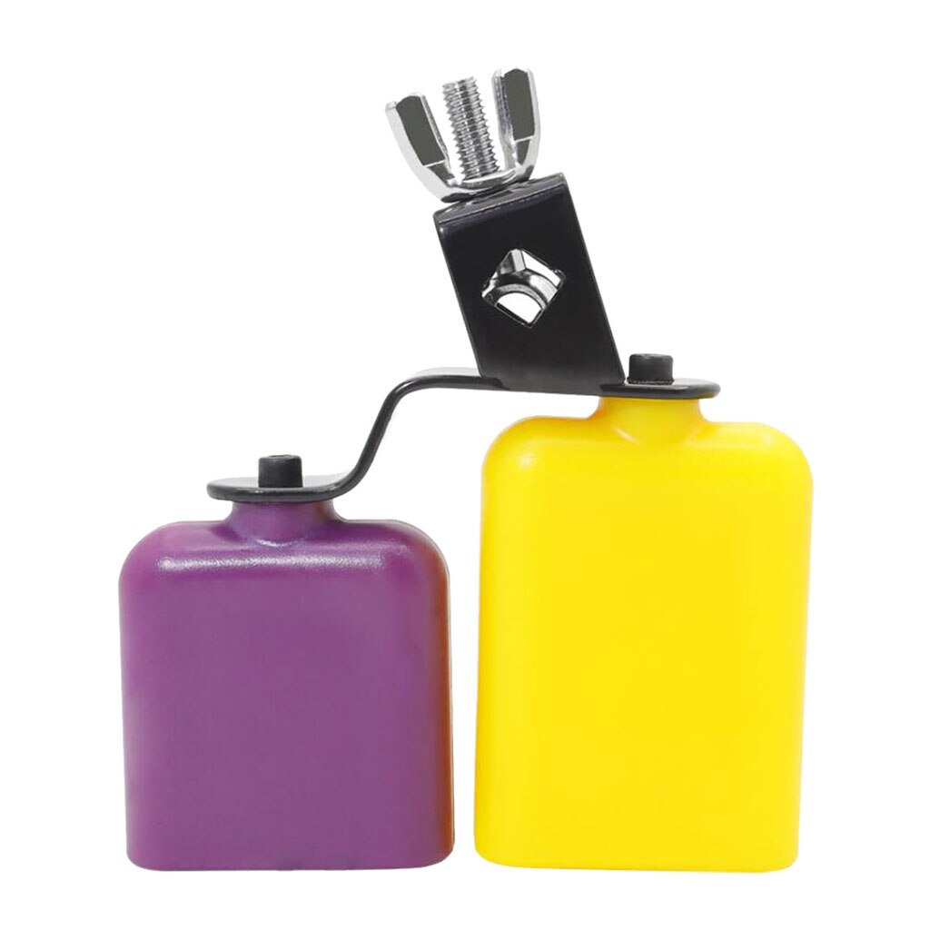 1pc Percussion Cowbell Musical Instrument Yellow-purple 2-color Durable