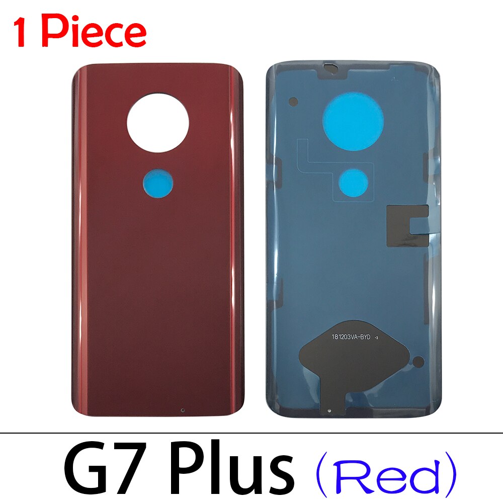 1 sztuk tylna szyba tylna pokrywa dla Moto One / G6 G7 G8 Plus / G7 moc/jeden makro baterii drzwi obudowa baterii tylna pokrywa klej: G7Plus Red