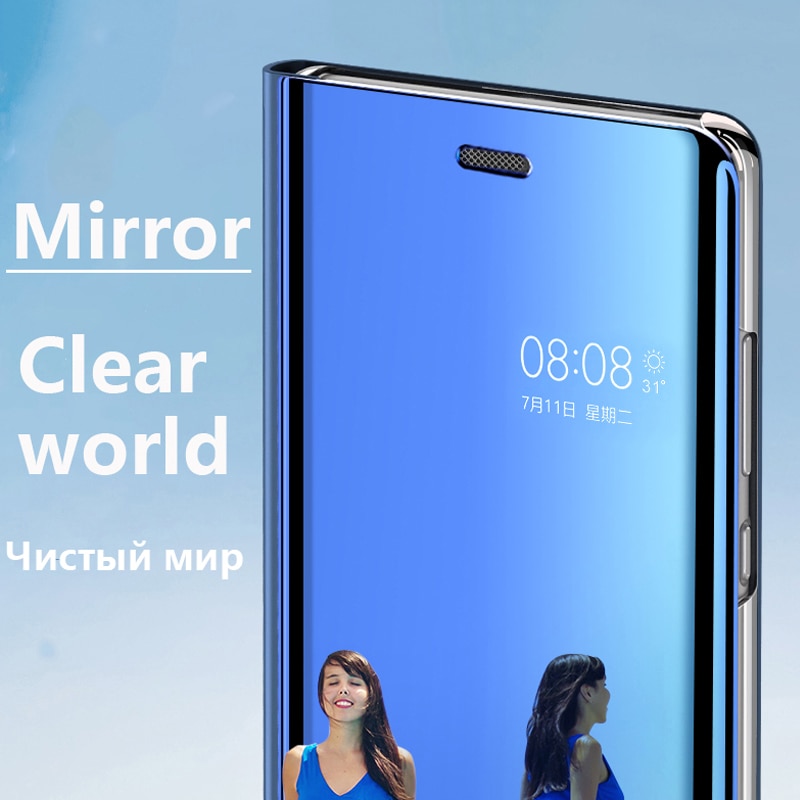 Samsung A50 caso de lujo espejo inteligente Flip funda para Samsung Galaxy a50 50 50a de Galax A505F Fundas Coque