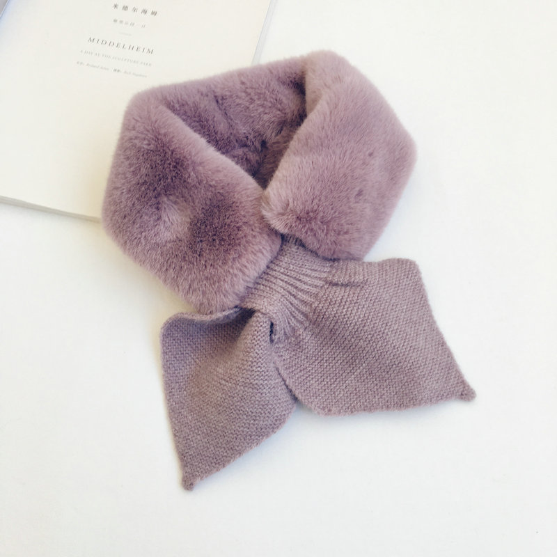Soft Faux Fur Children Scarf Warm Winter Kids Scarfs for Girls Knitted Neck Warmer Kids Scarves Princess Collar 2-6Y