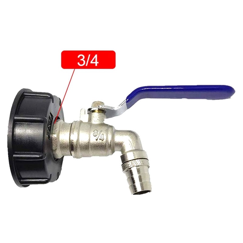 ¡Novedad! IBC, salida de bola, tanque de 3/4 pulgadas, adaptador de drenaje de alimentaria, tanque de 1000L, válvula de manguera de latón para contenedor de agua de lluvia, grifo
