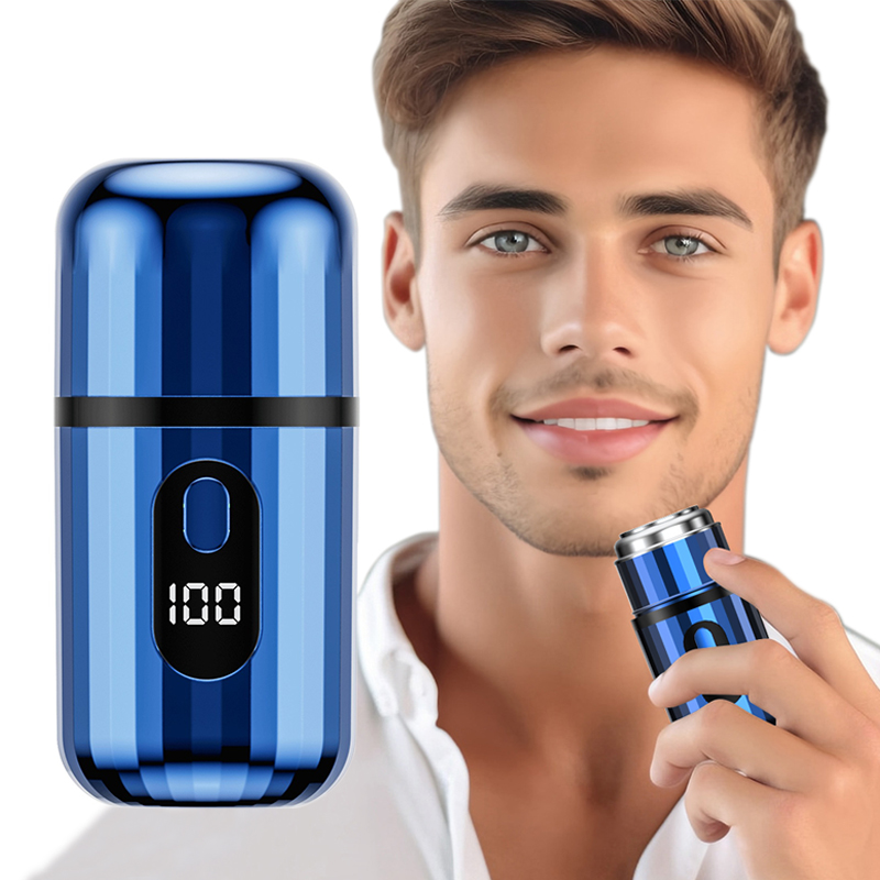 Mini barbeador elétrico portátil para homens, design de cápsula, viagem, uso doméstico, faca de barba elétrica, recarregável por usb, navalha elétrica de bolso