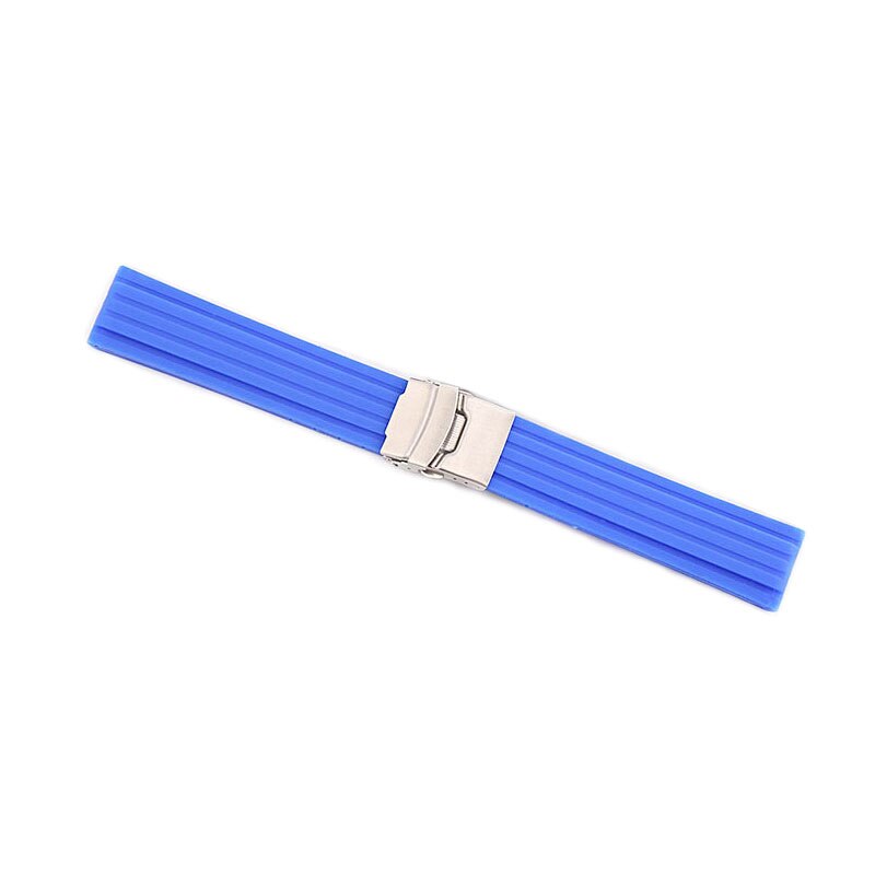 Uthai Z21 18Mm 20Mm 22Mm 24Mm Horlogebanden Siliconen Band Soft Rubber Band Waterdichte Sport Band Band patroon: Blauw / 18mm