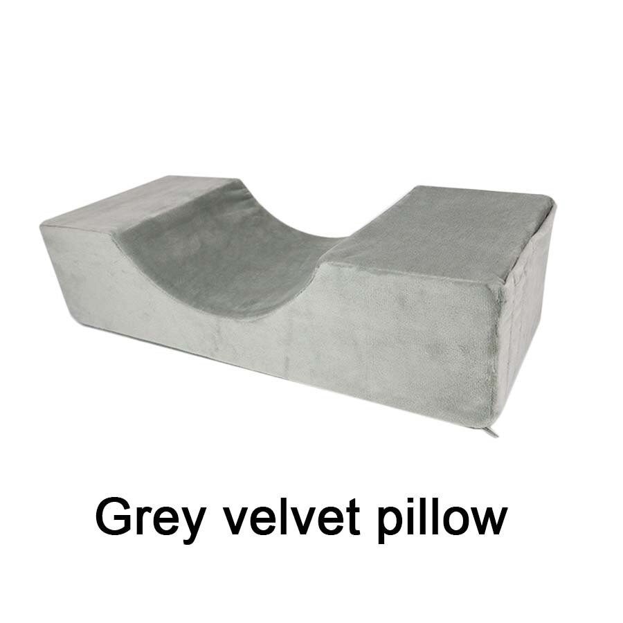 1 Pcs eyelash extension special pillow For Beauty Salon Neck Lash Flannel / Leather Pillow Acrylic Shelf Organizer Stand: Grey velvet pillow