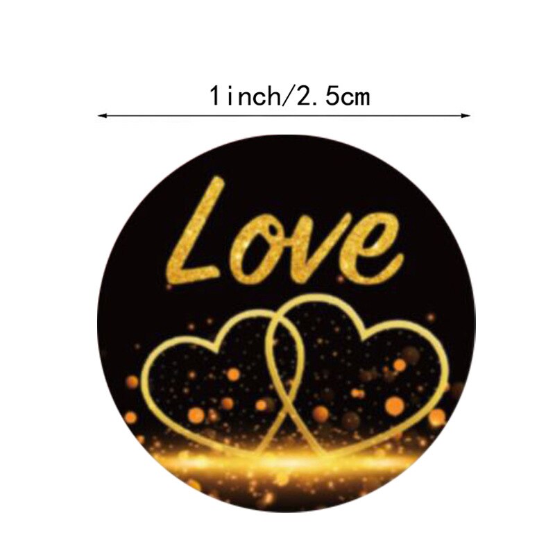 50-500pcs Love Heart Labels Stickers i love you Valentine's Day Stickers Heart Thank You Sealing Labels Birthday Party Tag
