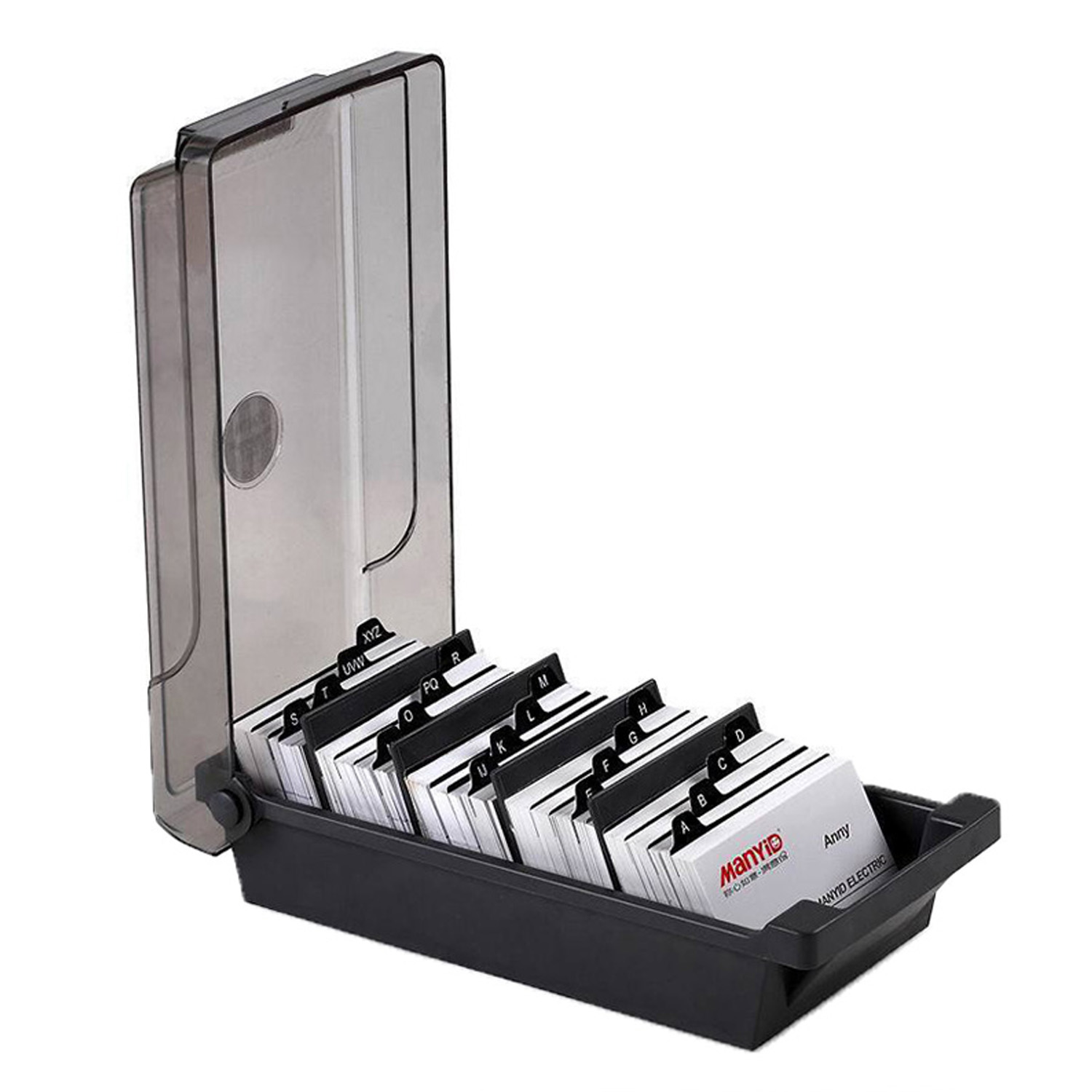 Abs Zwart Grote Capaciteit Desktop Visitekaartje Bestand Naam Card Case Houder Opbergdoos Organizer Office Thuisgebruik