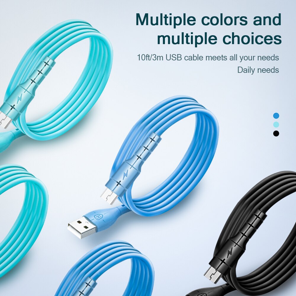 MAXCURY Micro USB Cable 3A Extra Long 3M Fast Charging Cord for Samsung S7 S6 Extension cable HUAWEI HONOR