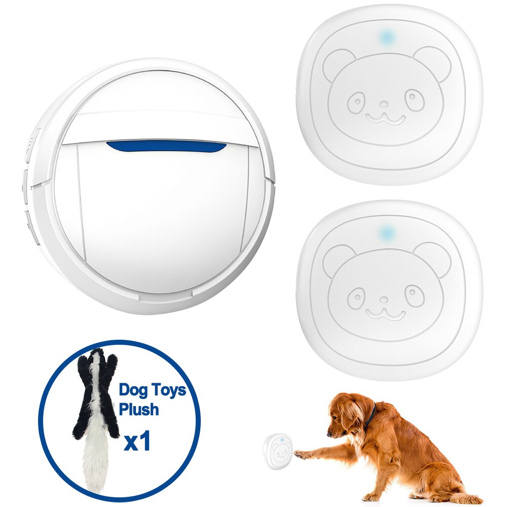 Pet Dog Training Wireless Door Bell Dog Doorbell 1 Receiver & 2 Transmitters Smart Door Bell