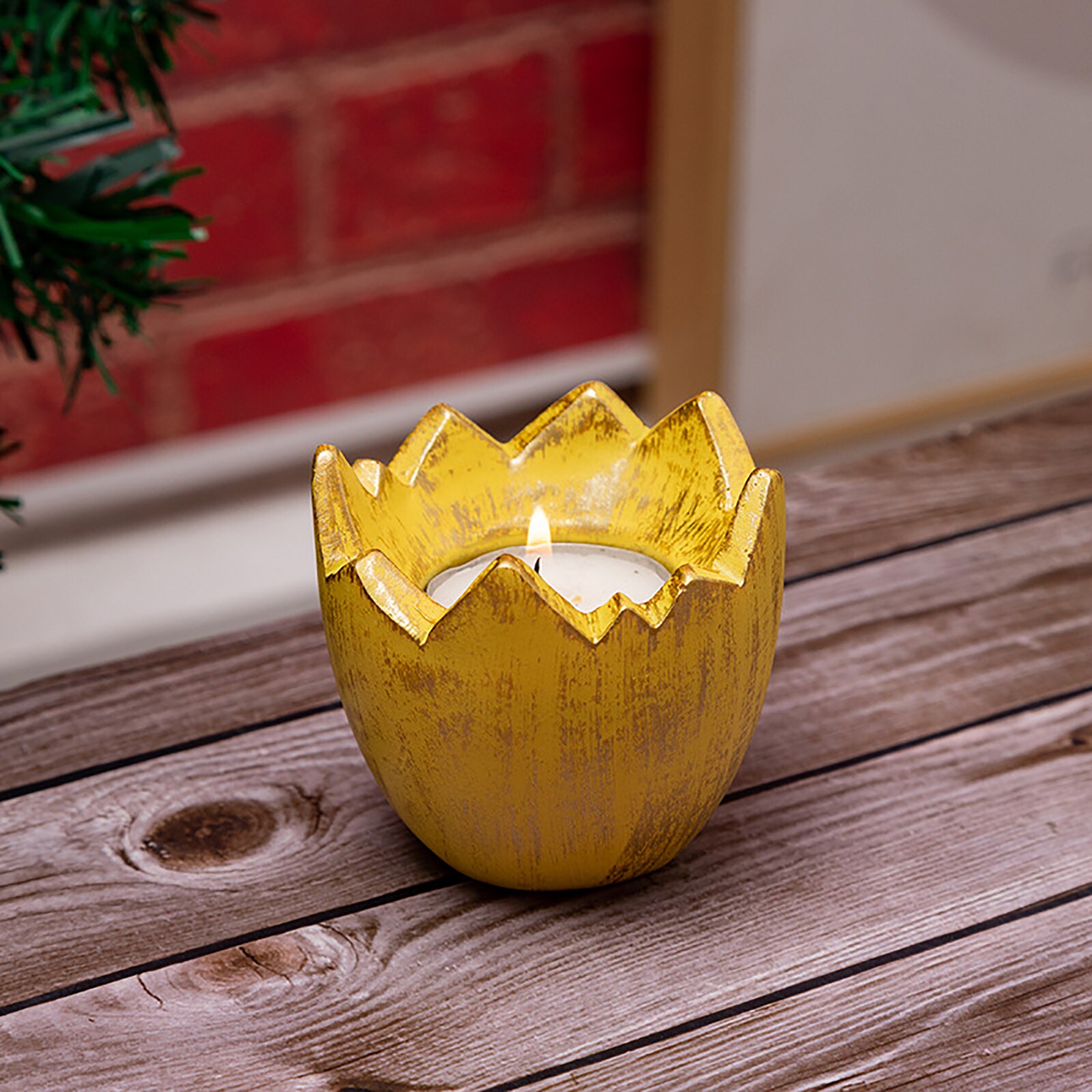 Candelabro de Pascua para decoración del hogar, portavelas con forma de caracol, cáscara de huevo y pollo, conejo, Animal, para