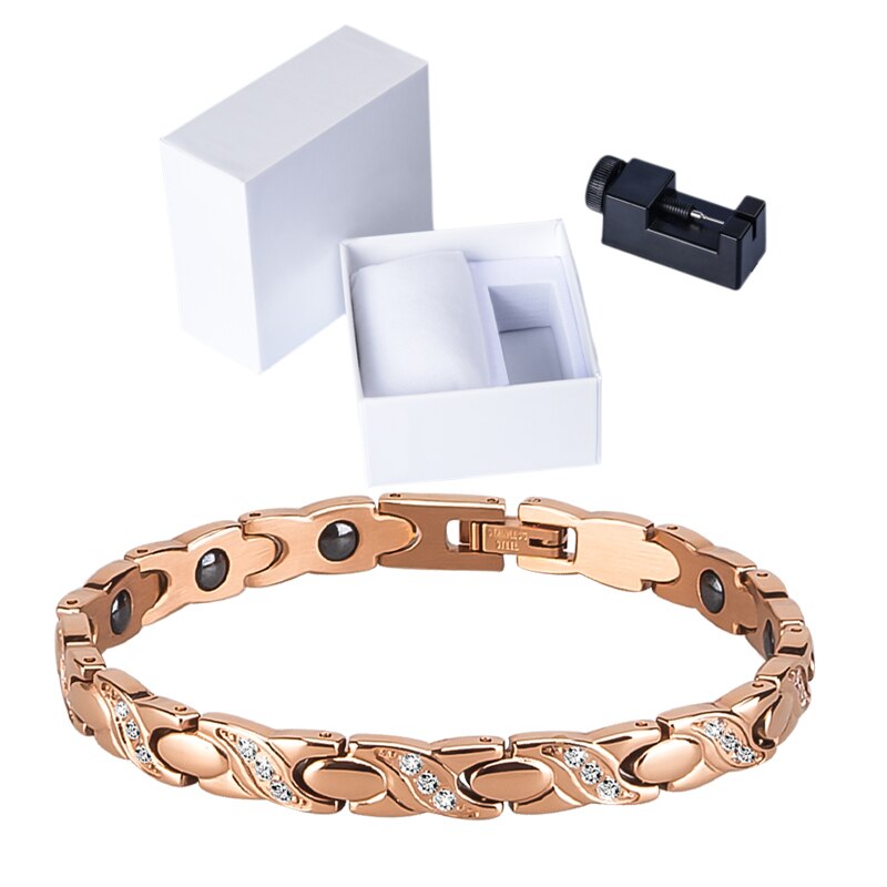 Kvinna armband hälsa energi magnetisk rosé guld kvinnor armband armband smycken hälsa detoxing magnetisk tå ring: C