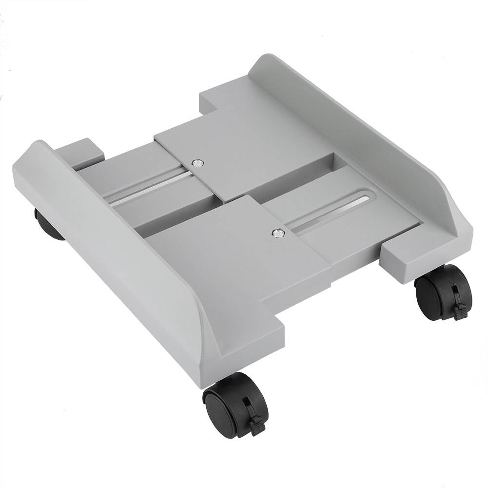 Width Adjustable PC Case Desktop CPU Stand Computer Tower Rolling Wheels