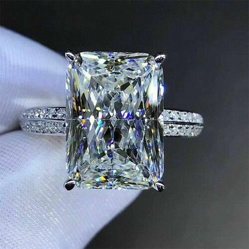Huitan, nueva , piedra de cristal grande y cuadrado, anillo de novia para boda para mujer, de compromiso de lujo, aniversario, el mejor , anillos grandes