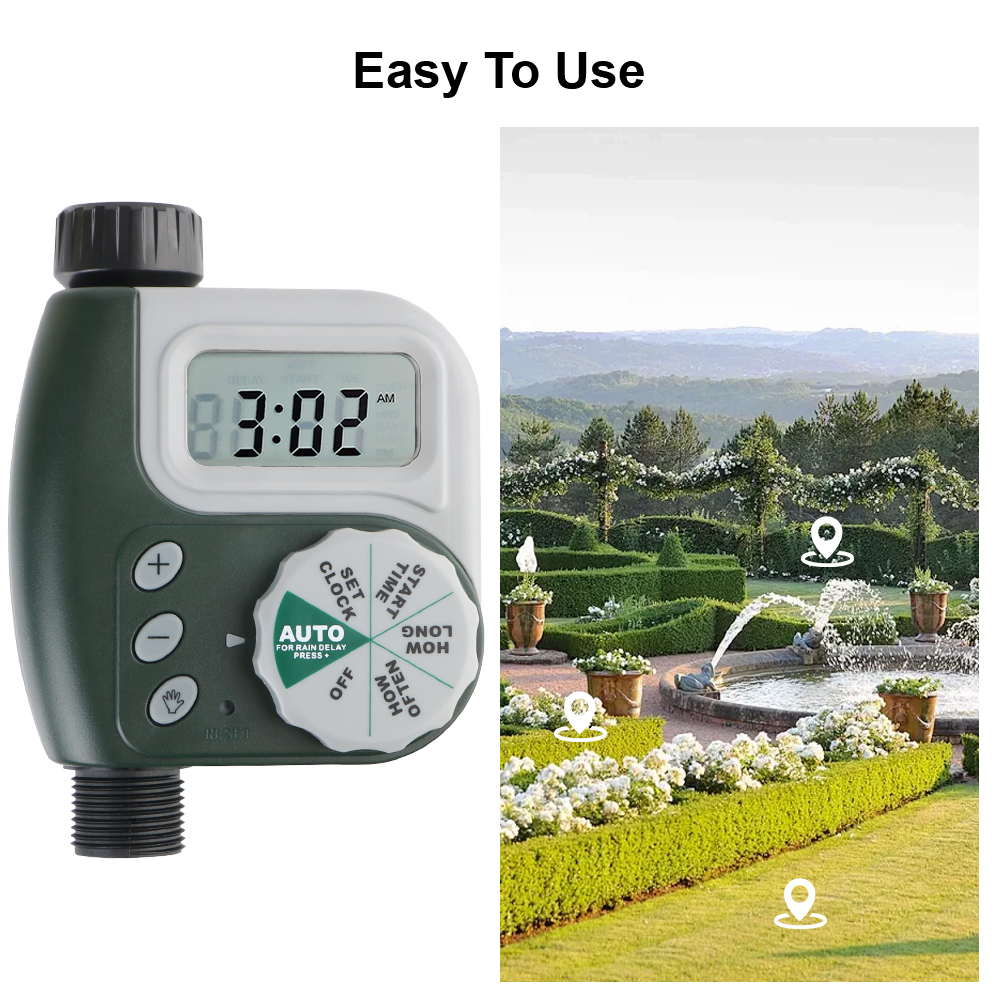 ​Automatic Dial Controller LCD Screen Irrigation Timer Garden Watering Timer Digital Clock Multiple Program Intelligent