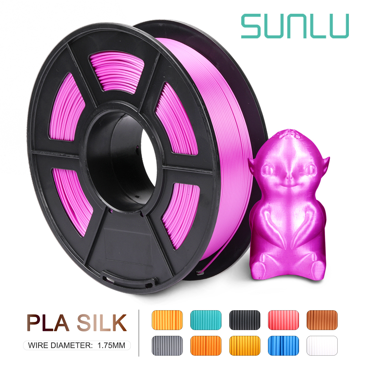 PLA Filament SEIDE Orange 1kg 2,2 £ 1,75mm Profi rolle 3D Drucker Filamet DIY für 3D druck füllt nach: die Seide-Violett