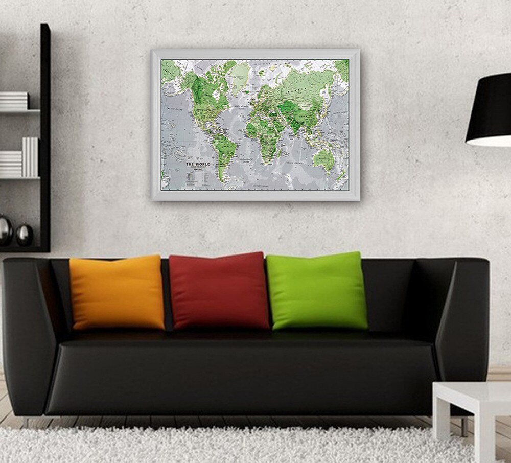 Early Education world Luminous Map wall Paper sticker for baby child home decor on the wall of wallPaper IN RUSSIAN