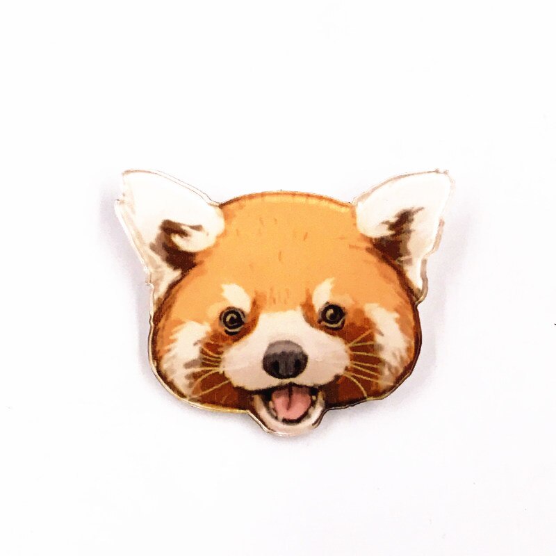 1Pcs Olieverf Creatieve Icoon Broche Leuke Dier Pin Acryl Panda Varken Hond Badge Voor Kids Beloningen Zak Hoed sjaal Decoratie: Koper