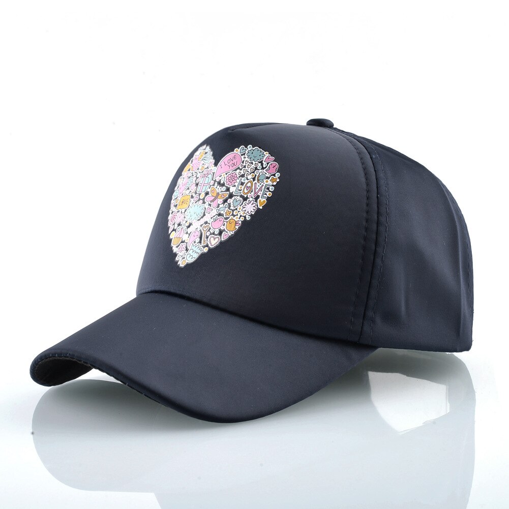Trucker hat stijl baseball pet jeugd cool hiphop pet zomer meisje roze mooi patroon pet: Zwart