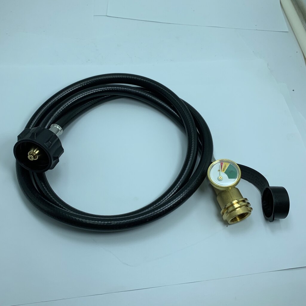 5ft propan tank gas komfur adapter & slange med måler til lp cylinder qcc
