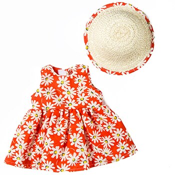 Chapeau de paille chaude + robe adaptée pour vêtements de poupée fille américaine poupée de 18 pouces, de fille de noël (seulement vendre des vêtements): 1