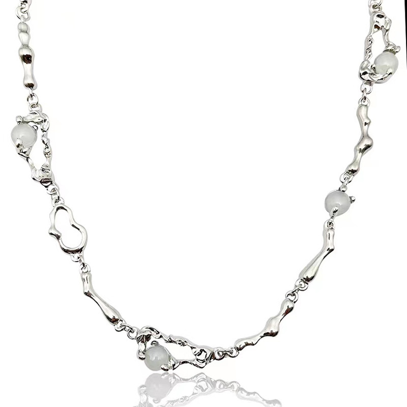 Ventfille Silver Color Opal Necklace for Women Girl Liquid Lava Star Irregular Jewelry 925 Stamp Birthday Dropshippping