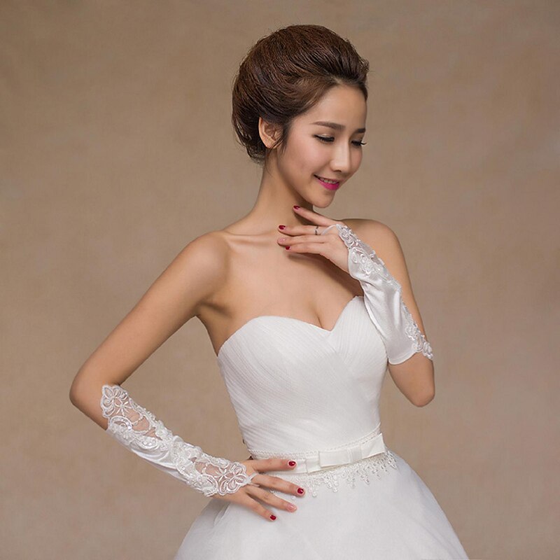 Hochzeit braut handschuhe weiß/verrotten fingerlose spitze handschuhe brautjungfer handschuhe hochzeit zubehör frauen kleid zubehör handschuhe